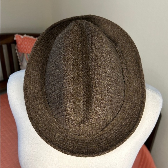 Vintage Stetson Equalizer Brown Tweed Herringbone Wool Blend Fedora size 7-7 1/8 - Picture 4 of 8